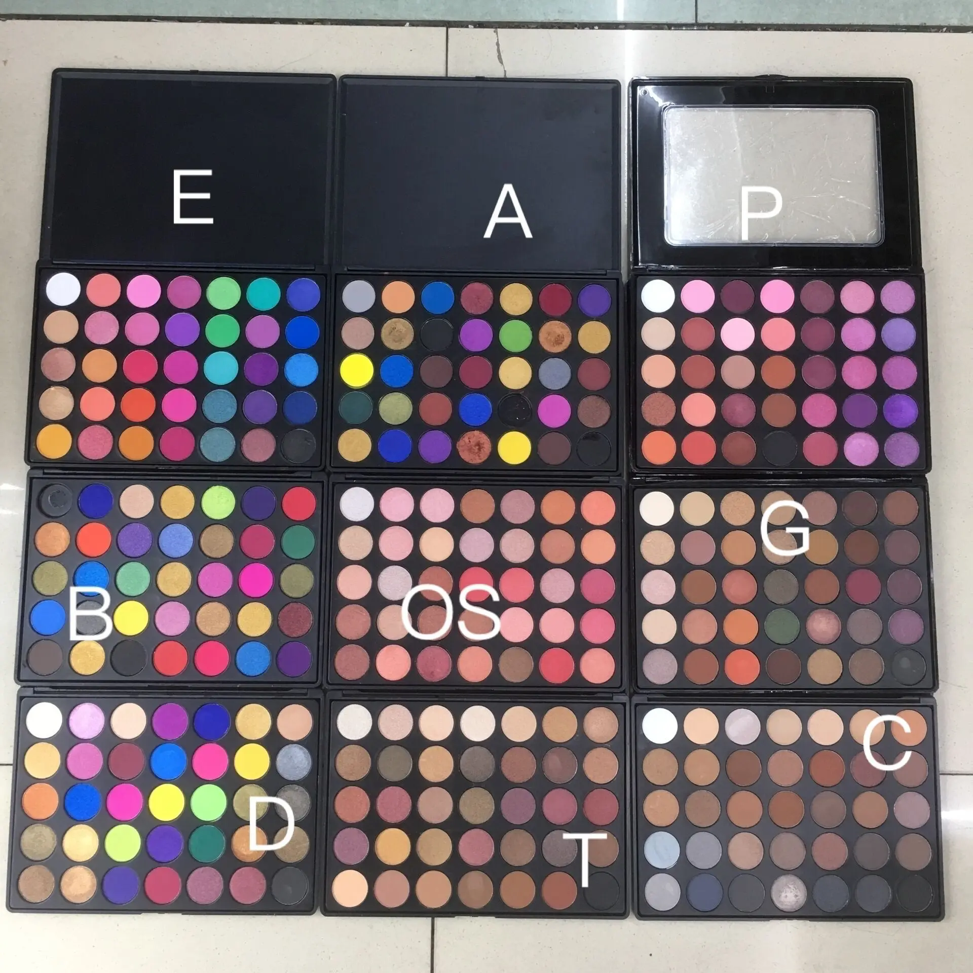 Wholesale make-up cosmetics private label high pigment multi colored eyeshadow without logo 35 colors high quality hot sale