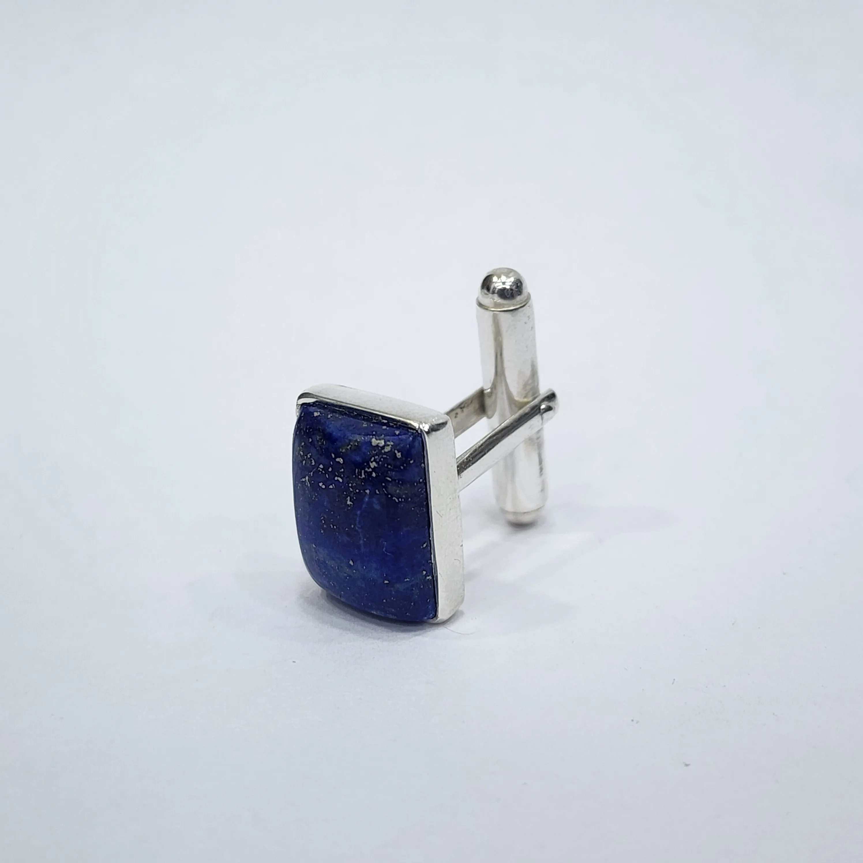 925 Sterling Silver AA Quality Natural Stylish Lapis Lazuli Gemstone Designer Handmade Cuff-links For Both Men And Woman