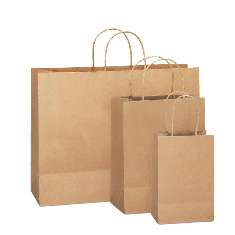 Environmental protection recyclable factory price kraft paper bag portable paper shopping gift paper bag