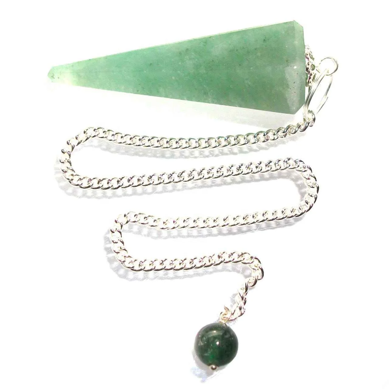 Bulk Natural Green Aventurine Gemstone Dowsing Point Sets Wholesale Cone Pendent Healing Crystal Hexagonal Pendulum