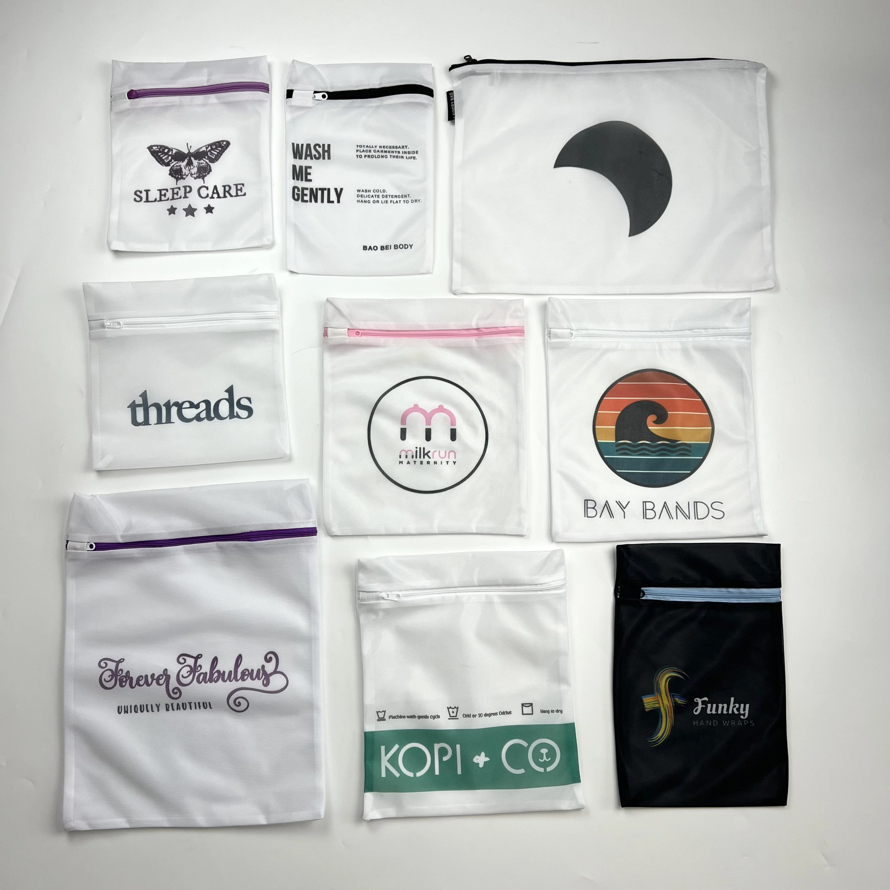 Hot Sale Custom Logo Delicate Wash Laundry Bag Laundry Mesh Bag with Zipper and Logo