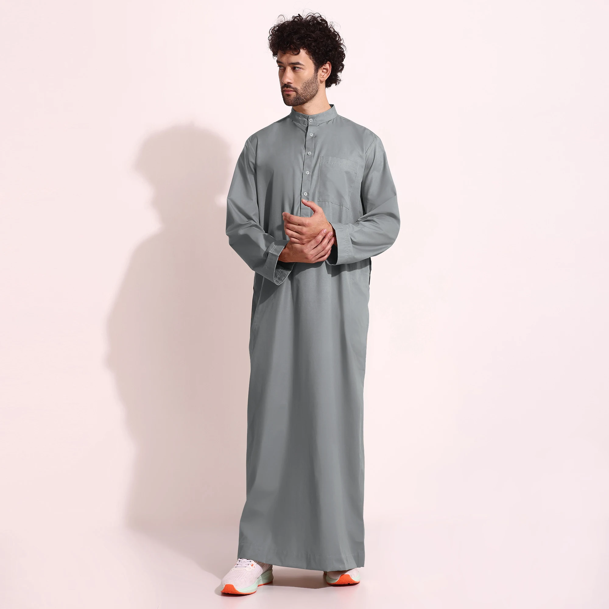 New Hot Sale High End Natural Mulbury Cotton Fabric Saudi Arab Men Wear Thobe Jubba Daffah Kurta