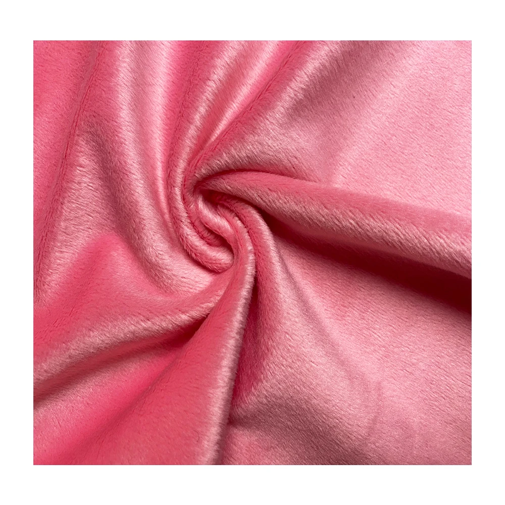 100% Polyester Super Soft Poly Boa Fabric 250gsm Light Pink and Dark Pink Color for Toy Plush Garment
