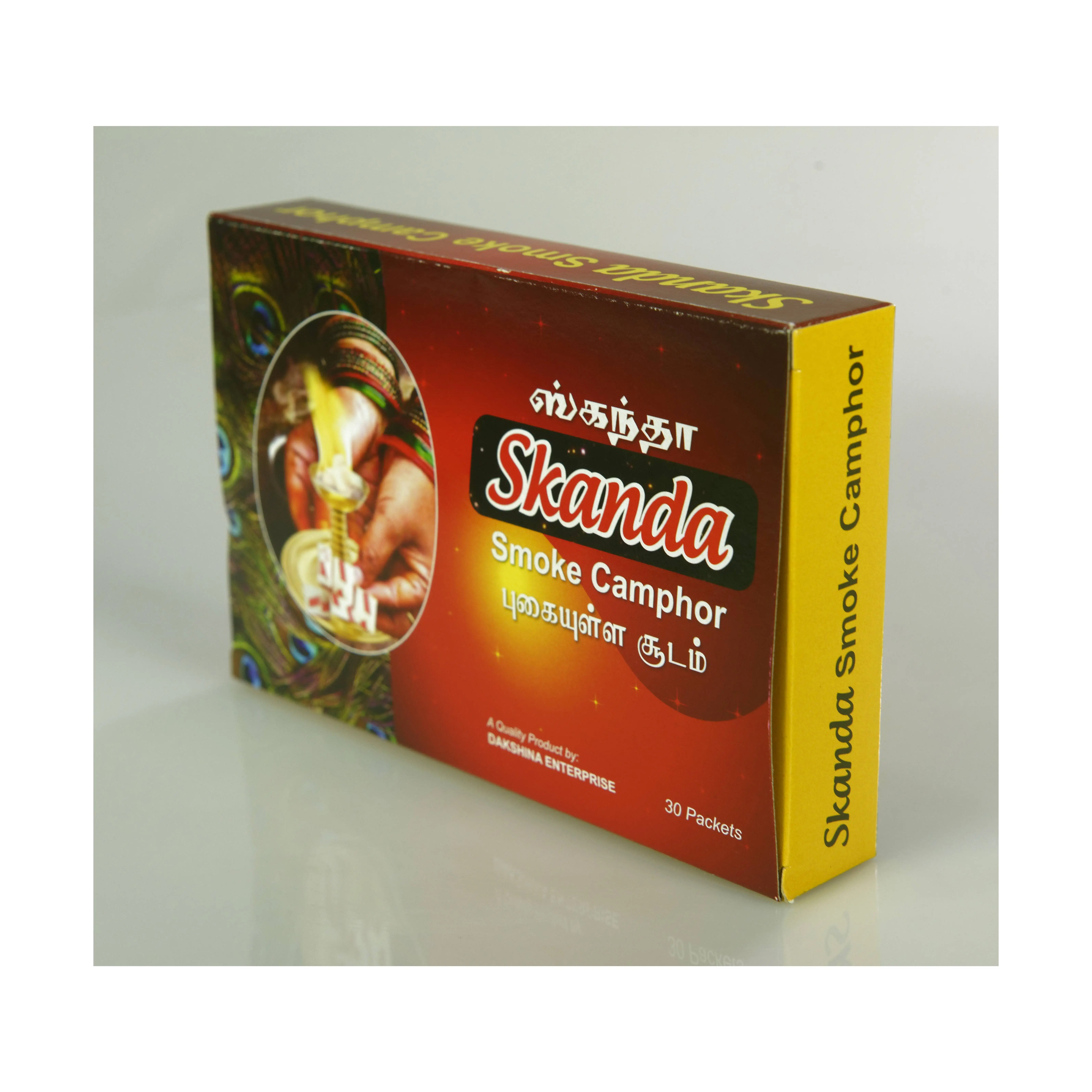 Authentic Selling Heavy Smoke Wrapping Camphor 200g Weight Packed In Box Quality Assured Red Orange Flame With Long Burning Dura