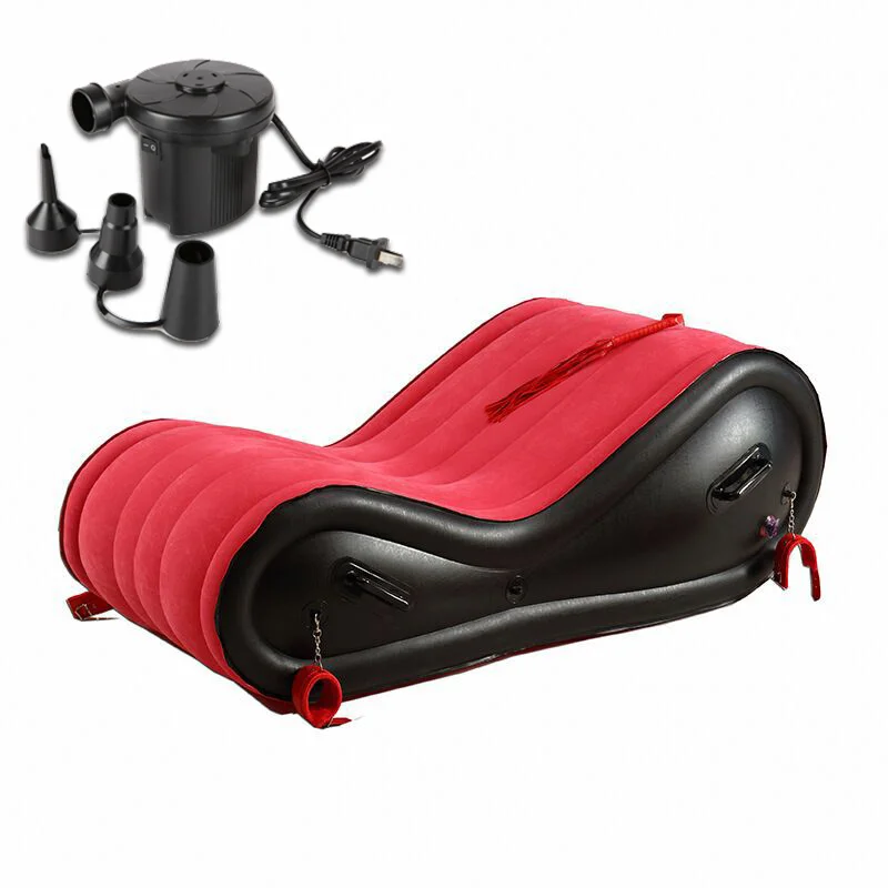 S shape love position inflatable sex sofa lounger with light