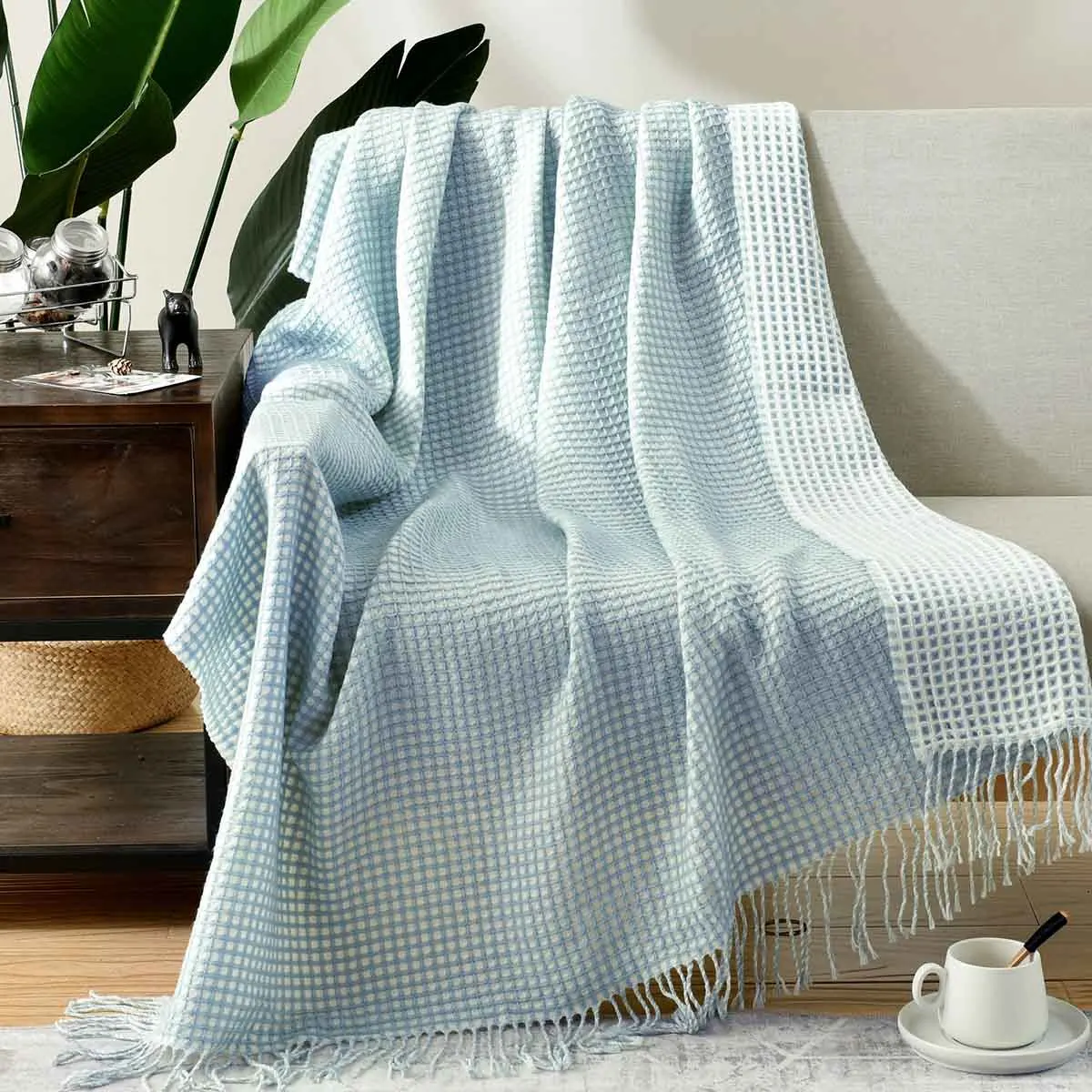 Extra Soft 100% Cotton Muslin Fabric Lightweight Throw Blanket Hair TV Picnic Beach Travel Couches &Sofas Reusable High Quality