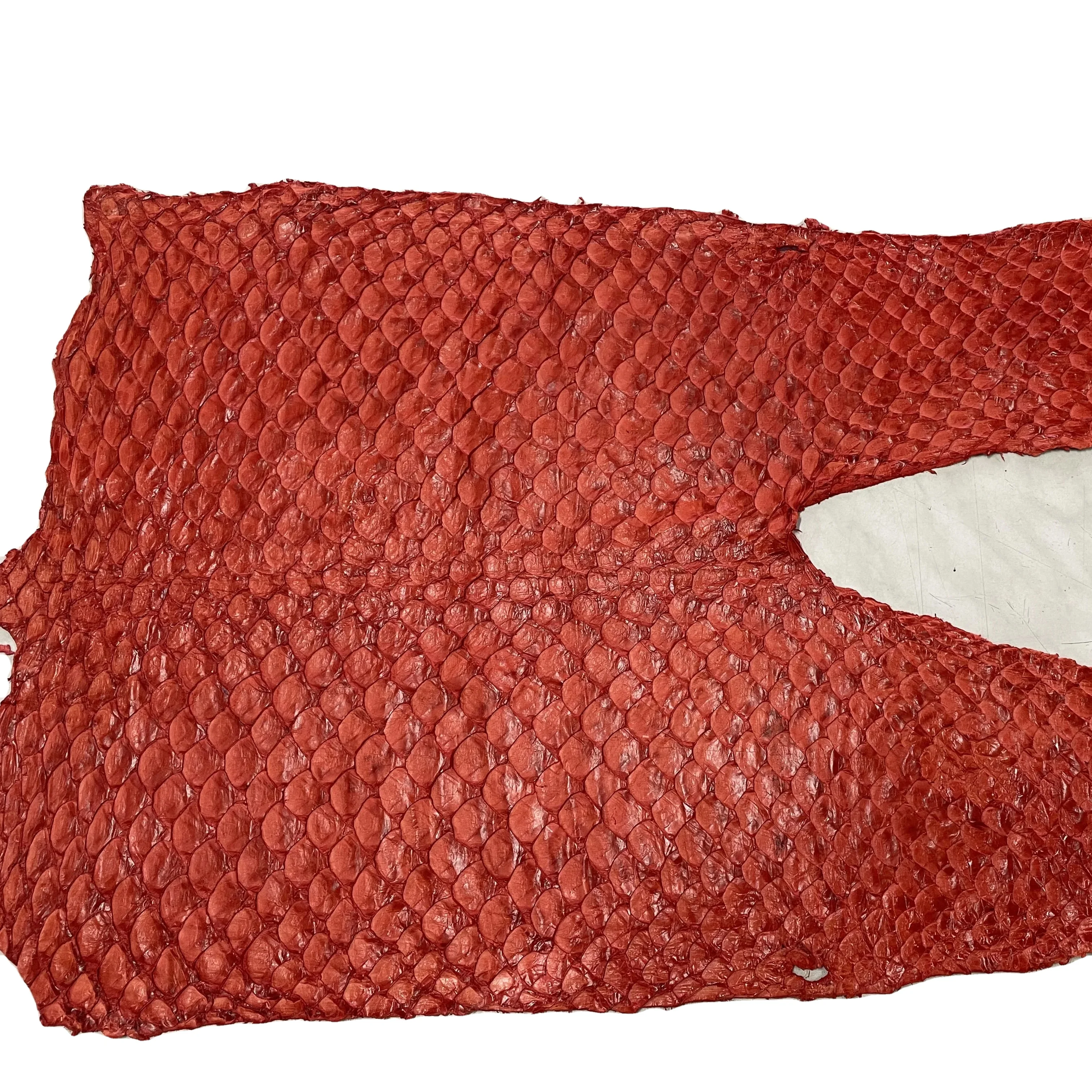 Рыба кожа Pirarucu или Arapaima натуральных цветов для обуви Сумки и аксессуары отделанная