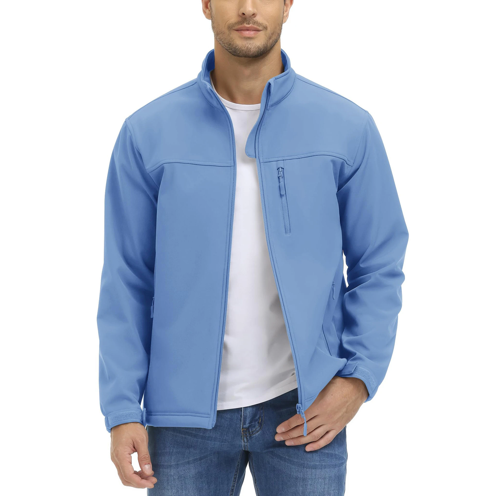 Custom Winter Softshell Jacket Sports Outdoor Hunting Breathable Cordura Material Quick Dry Windproof Waterproof Zipper Closure