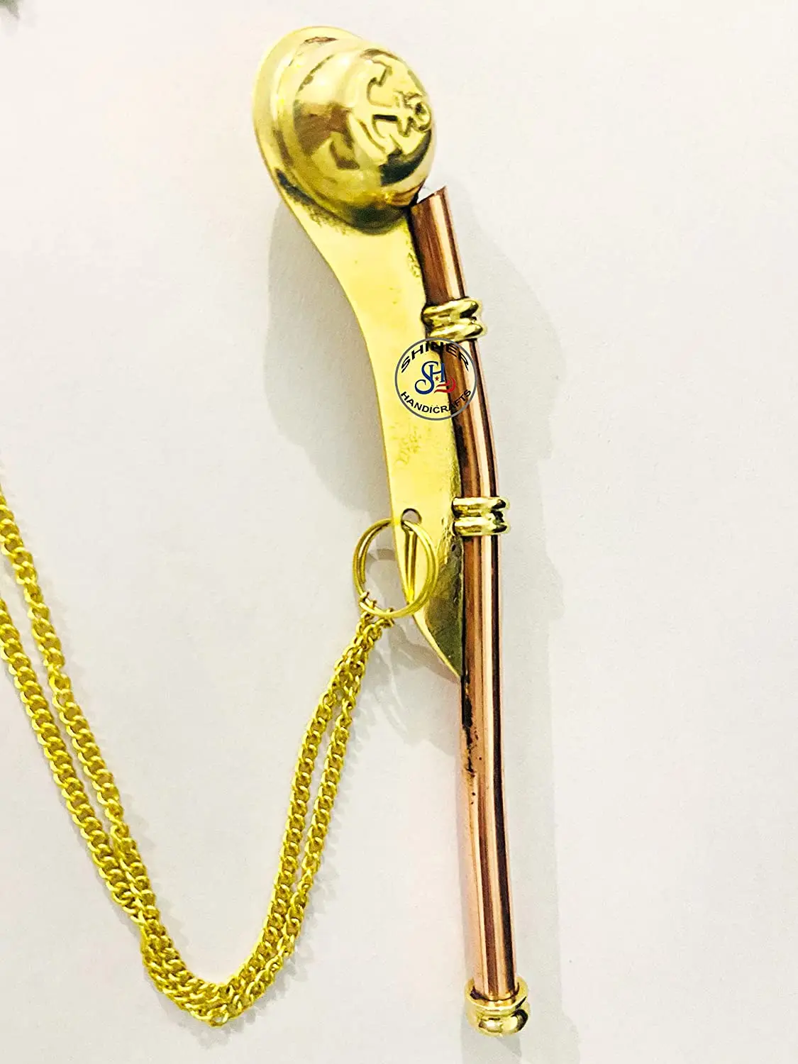 Top Brass Copper Boatswain Whistle With Chain Bosun Call Pipe Maritime Nautical Gift Direct Manufacturer From India
