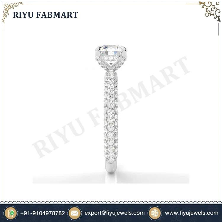 Promotional Quality Round Brilliant Cut Engagement Ring White Gold Real Diamond Ring for Sale at Reliable Market Price
