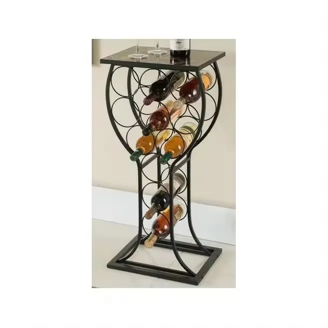 Export Quality Hammered Wire Metal Spice Jar Beverage Liquor Water Wine Bottle Display Rack from India