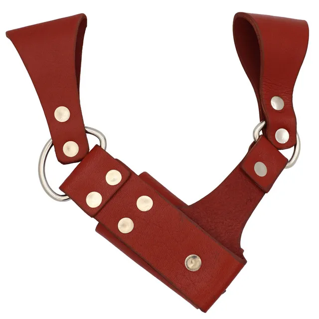 Top Quality Left Handed Medieval Sword Frog in Maroon Color made of Genuine Vegetable Tanned Cow Leather Sword Holster / Holder