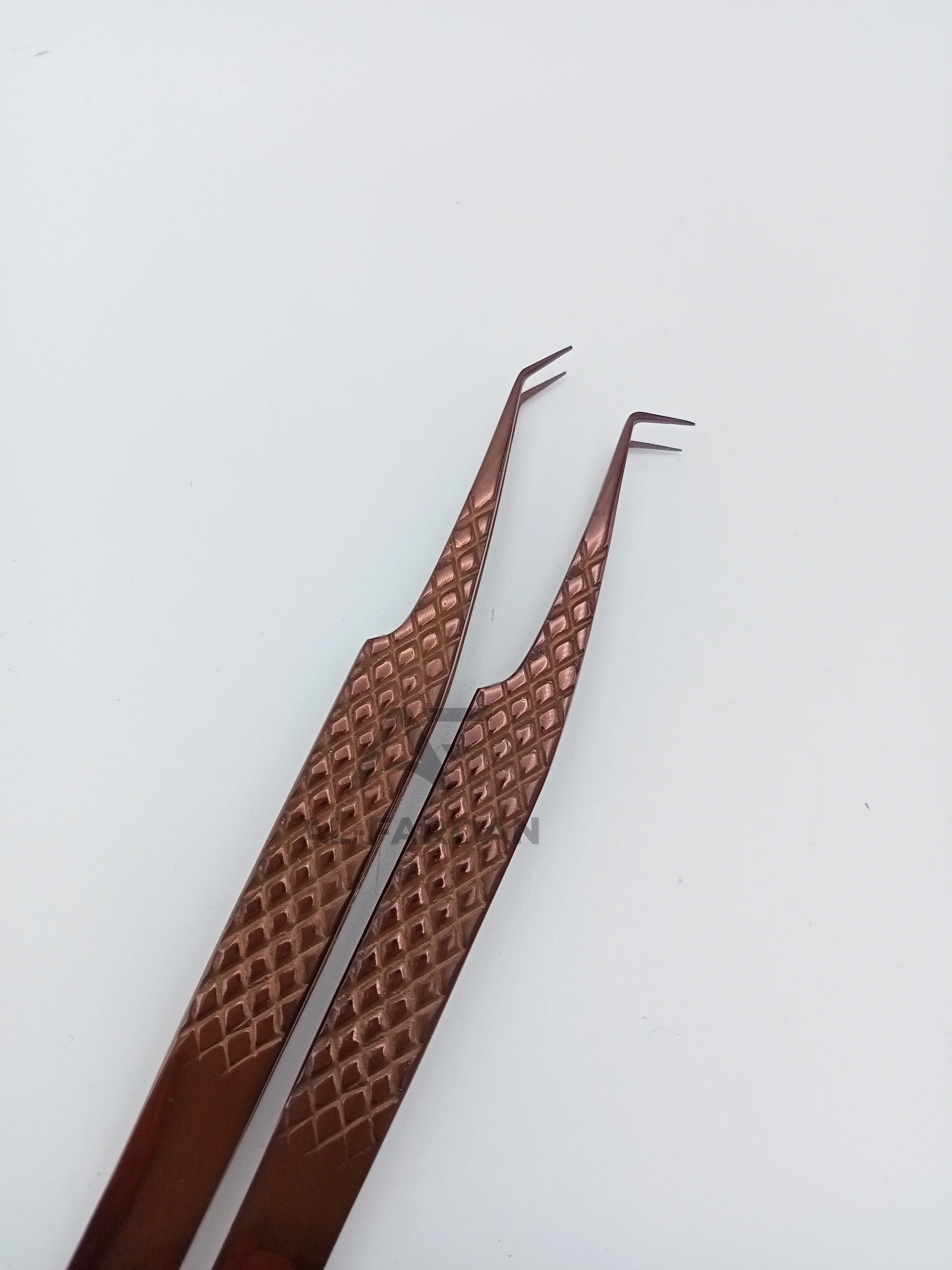 45 And 90 Degree Eyelash Extension Tweezers Rose Gold Plasma Color Plastic Stands For Lashes Tweezers Diamond Grip