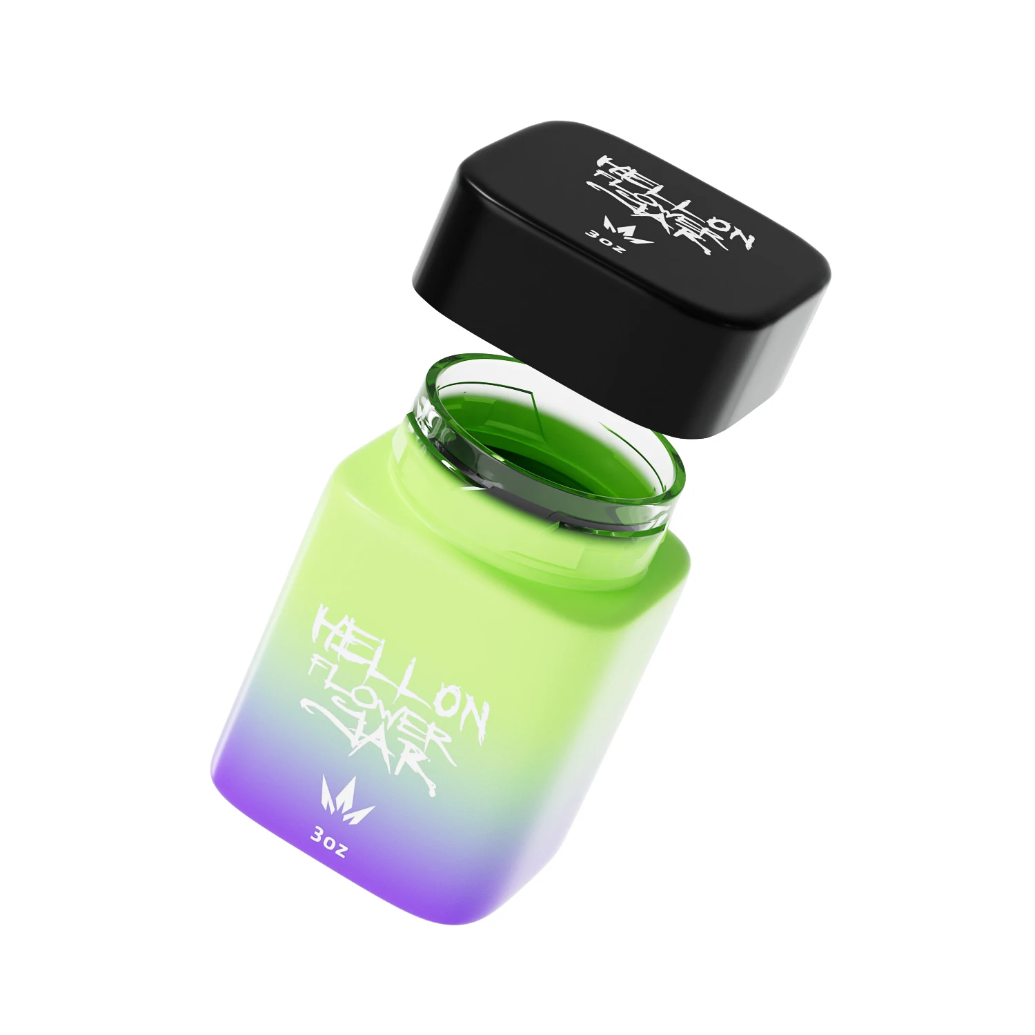 Custom tamper evident labels eight jar 1g 3.5g flower rectangle stash CR glass jar child resistant square glass jar