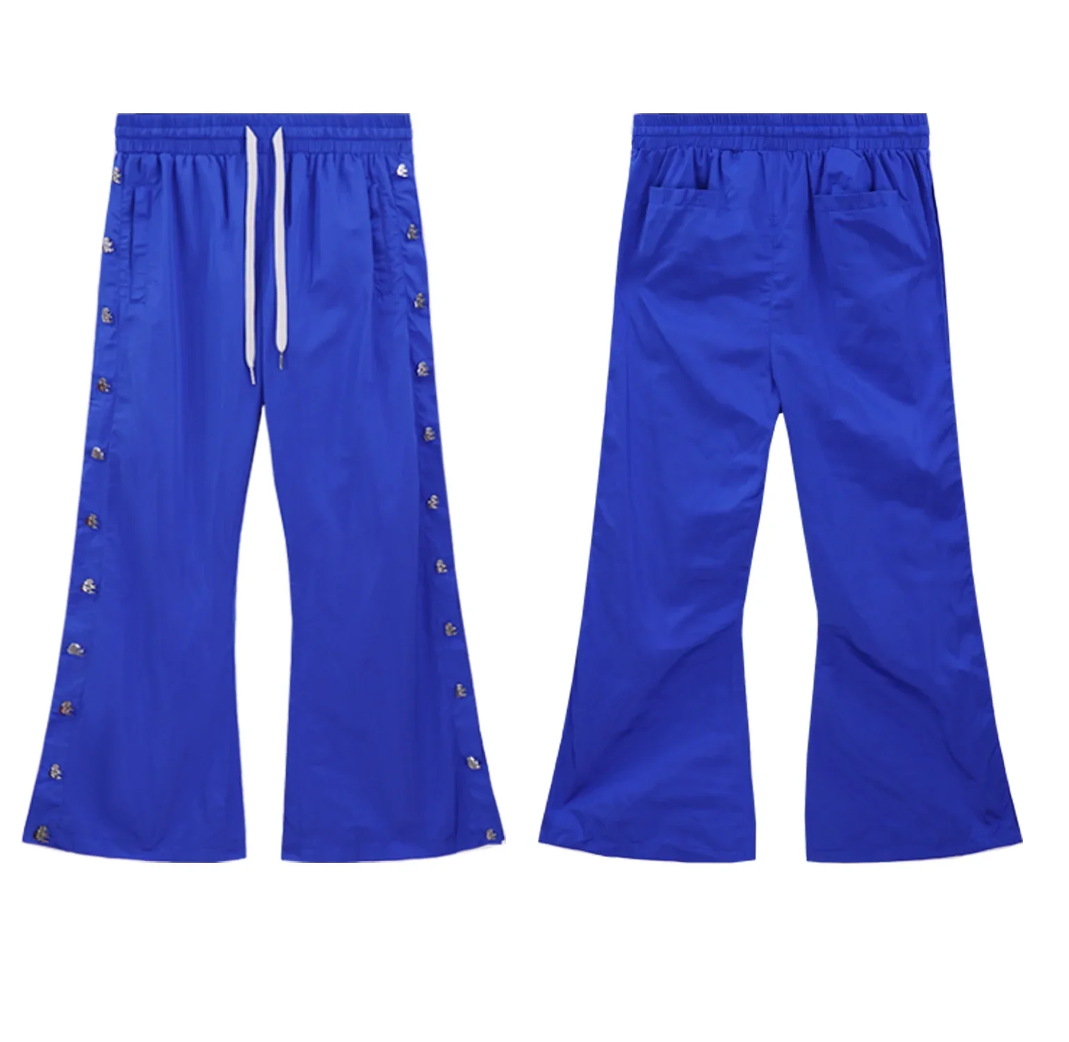 Winter Men Women Loose Buttons Windbreaker Pants Custom Screen Printed Baggy Waterproof Nylon Pants