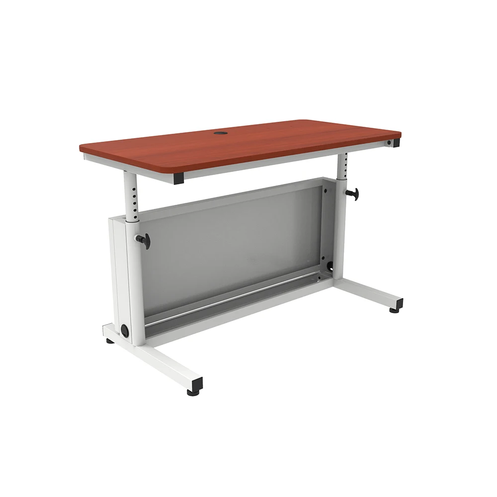 VersaDesk Deluxe Height Adjustable Computer Table Cherry Surface/ White Frame