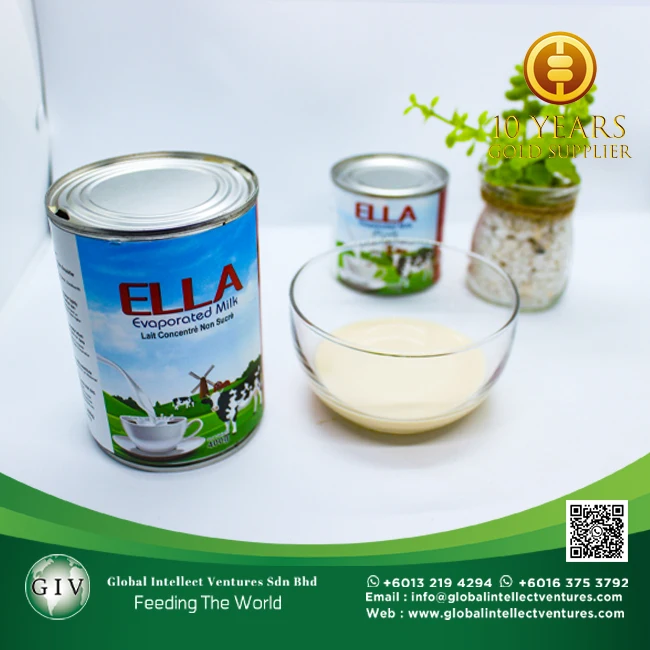 Полный крем ELLA Испарительное молоко с 2% белком для кофе/чая и выпечки продукты лучшего качества из Малайзии 390 г, 500 г, 1 кг.
