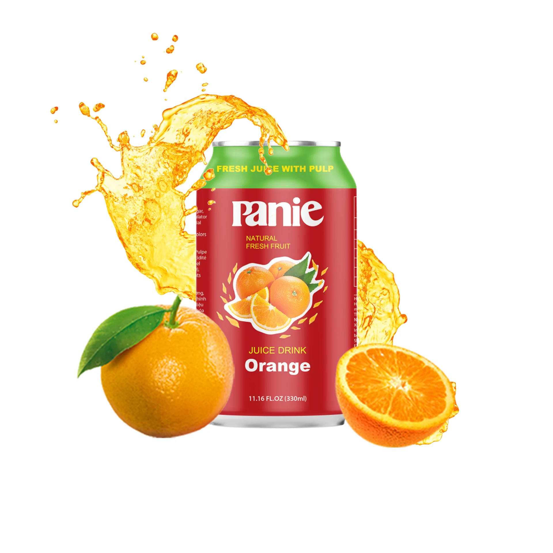 Свежий апельсиновый сок напиток 330 мл здоровый OEM и ODM производитель напитков во Вьетнаме бесплатный дизайн без образцов