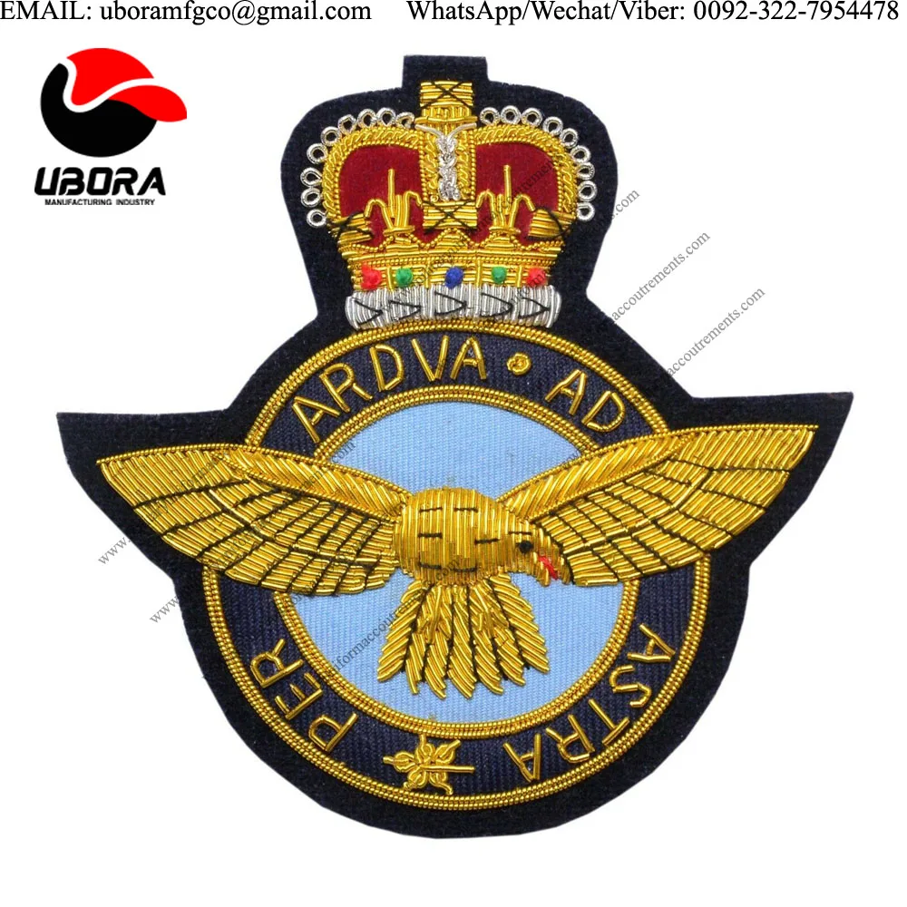 Bullion Patches Blazer badge Gold&Silver Wire RAF Display Team 12cm x 12cm