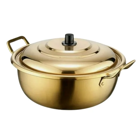 Shiny Polished Stainless Steel Hot Pot For Food Casserole with lid Tabletop Kitchen Food Server Hotel Supplies Cookware