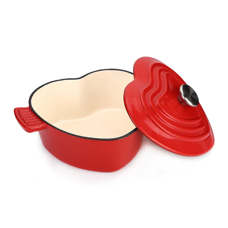 Enameled Cast Iron Dutch Oven 3.2 Quart Casserole Dish with Dual Handles and Lid Professional Cookware Crock Pot for Cooking