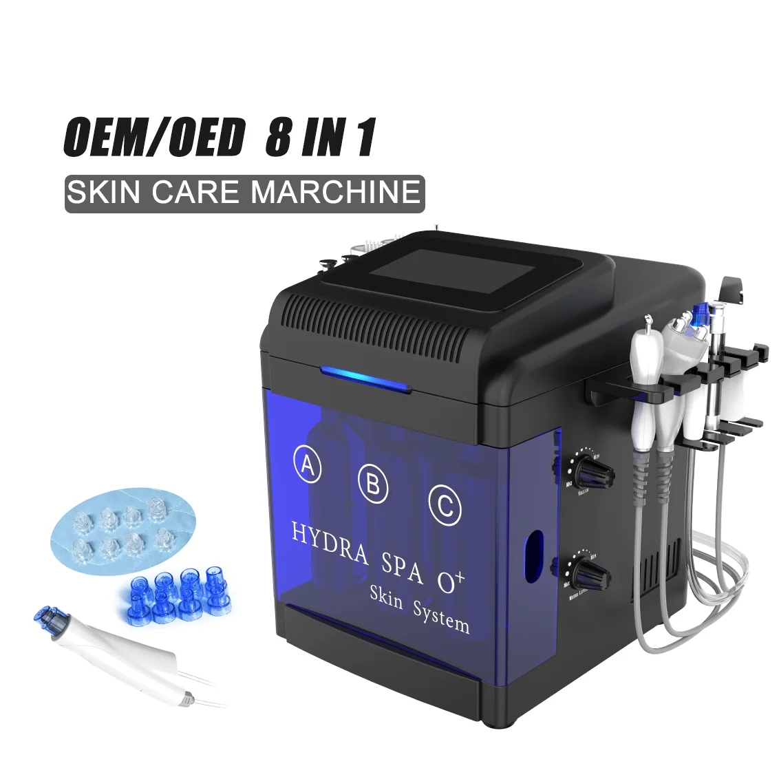 Face massager hydra beauty vaccum handle hydro 8 in 1facial machine home use beauty equipment diamond dermabrasion for salon