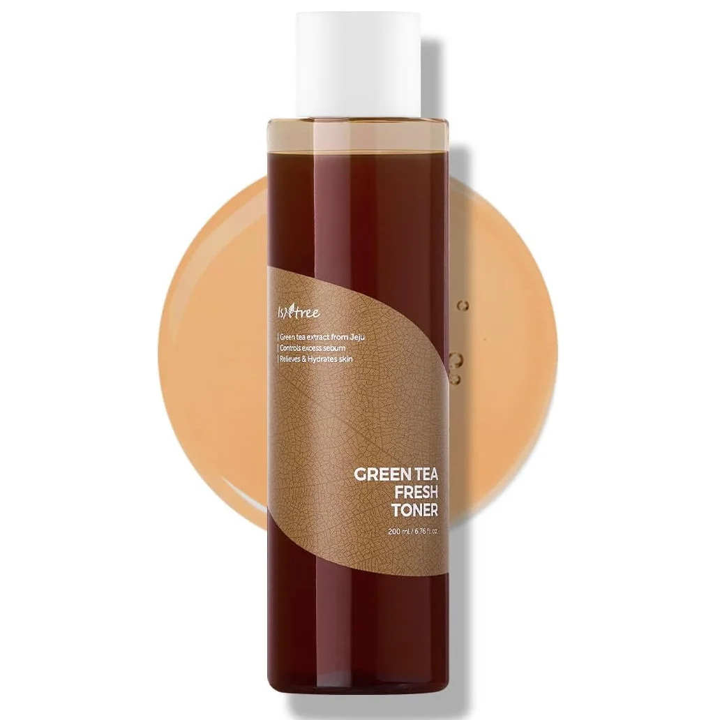 Korean Skin Care Supplier Pore  Sebum Care pH Balancing  Hydrating   ISNTREE Green Tea Fresh Toner 200ml, 6.76 fl.oz