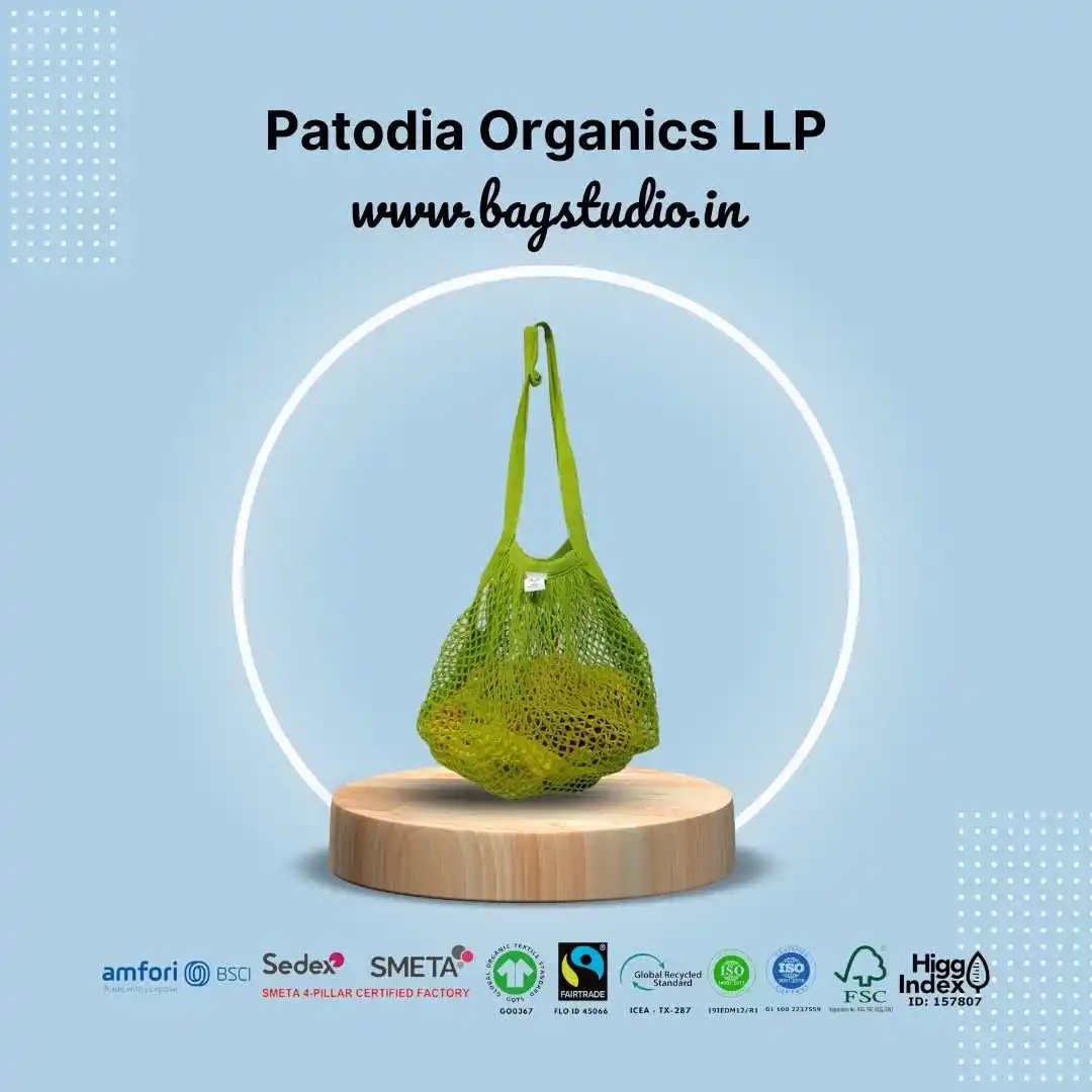 Designer Fairtrade Certified Cotton Small Reusable Multipurpose String Bag Available in Various Size