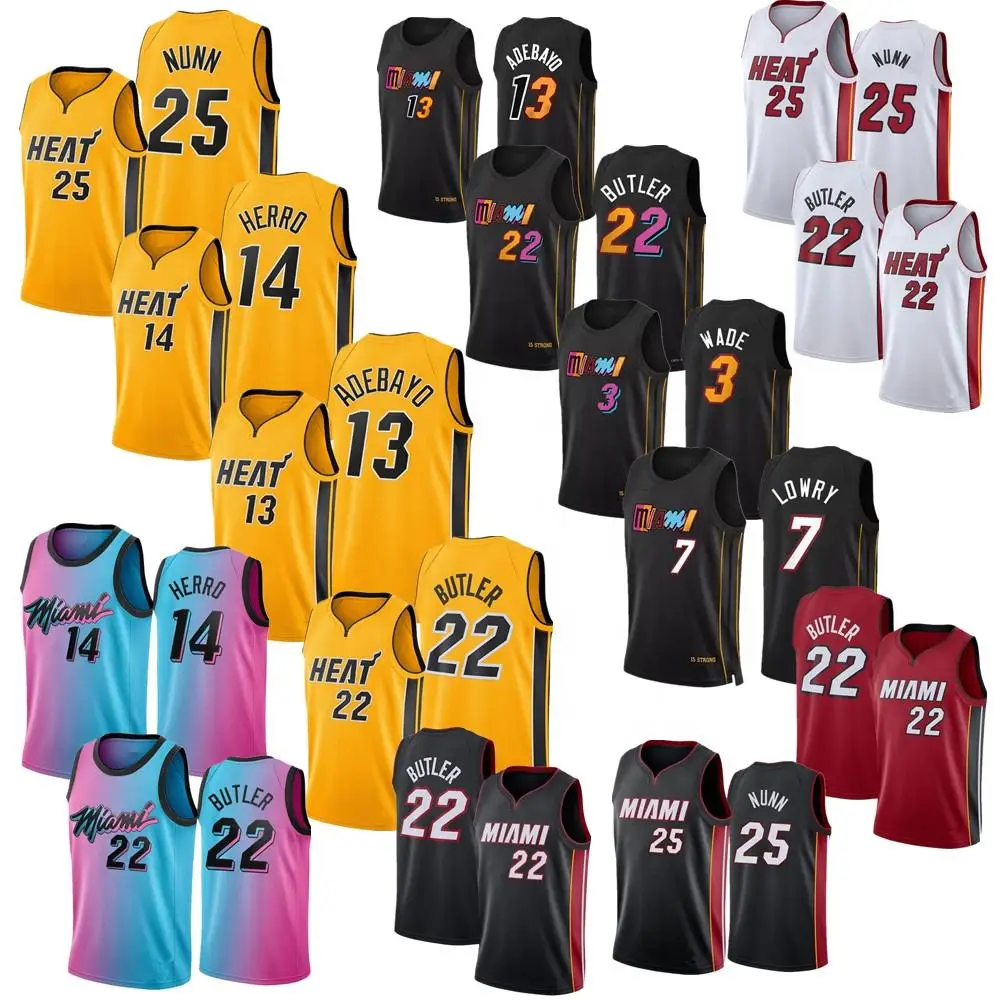 Jimmy Butler Miami Basketball Jerseys 7 Goran Dragic 14 Tyler Herro 25 Kendrick Nunn Stitched USA Basketball City Edition Black