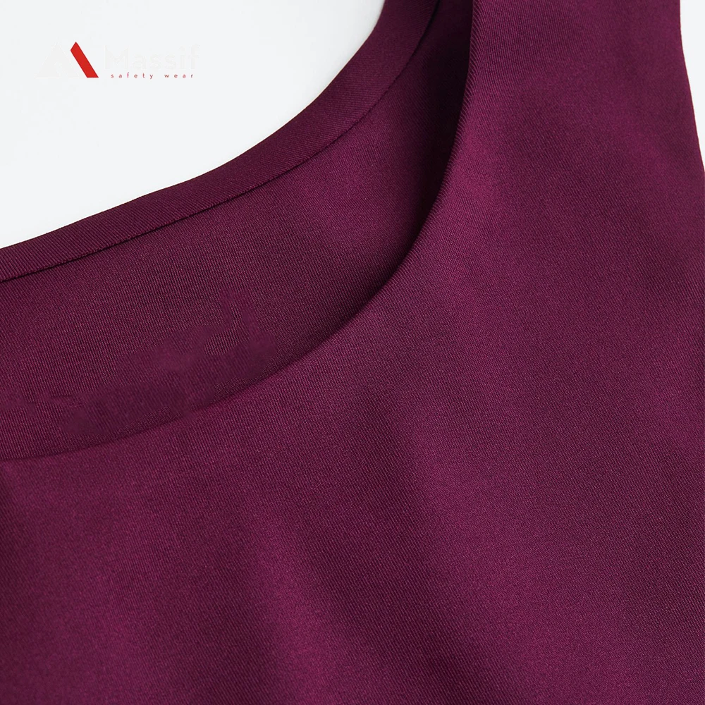 New arrival Custom low V neck ultra soft breathable elastic gym crop sexy boobs