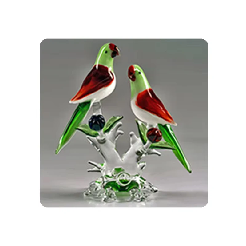 New Design Multi Color Parrot Glass Art and Figurines At Wholesale Price