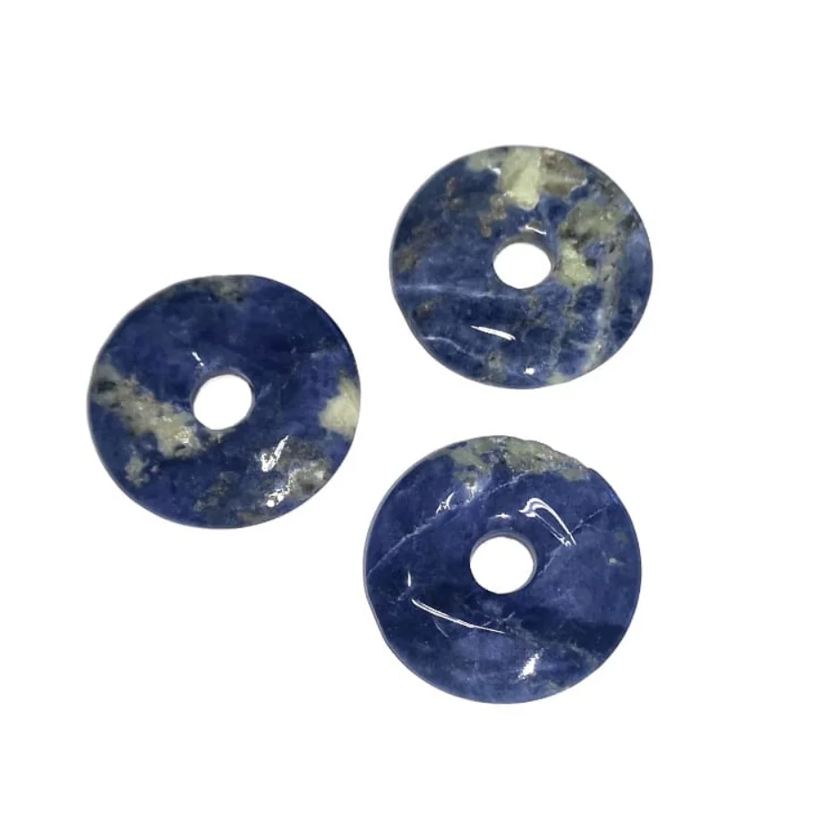 high quality Crystal Donut sodalite Beads Pendants Jewelry Making Donut Coin Pendant Gemstones For Jewelry Making wholesaler