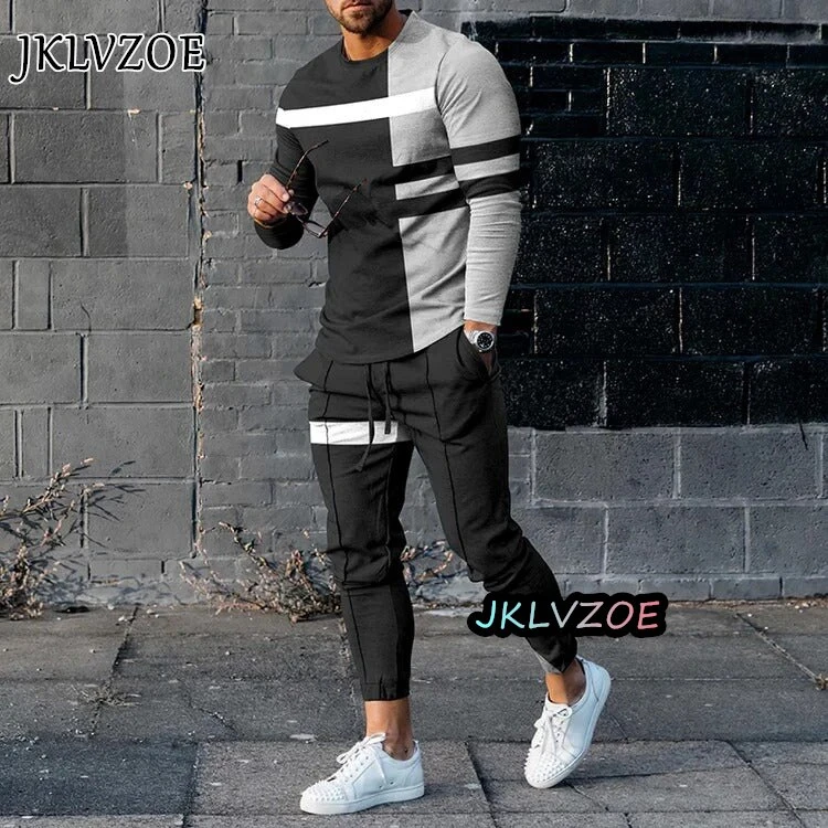 2023 Tracksuit Men 2 Piece Sets Hip Hop Clothes For Men Outfits Streetwear Casual Sweatshirt and Pants Set Mens Fashion Clothing