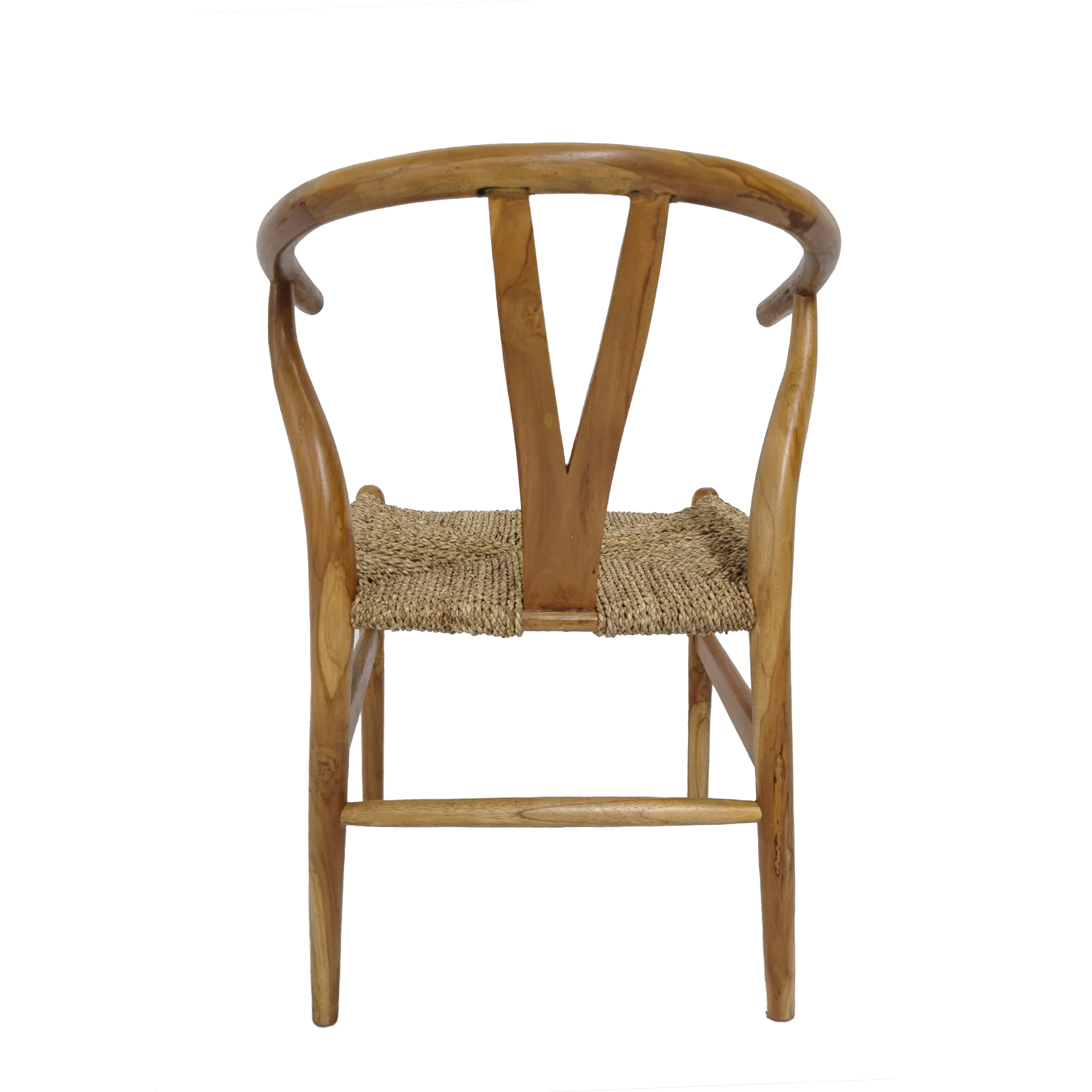 New Design Factory Price Wholesale Wooden Frame Dining Chair with Seagrass Weaving for Cafe Restaurant Dining Area Bistro