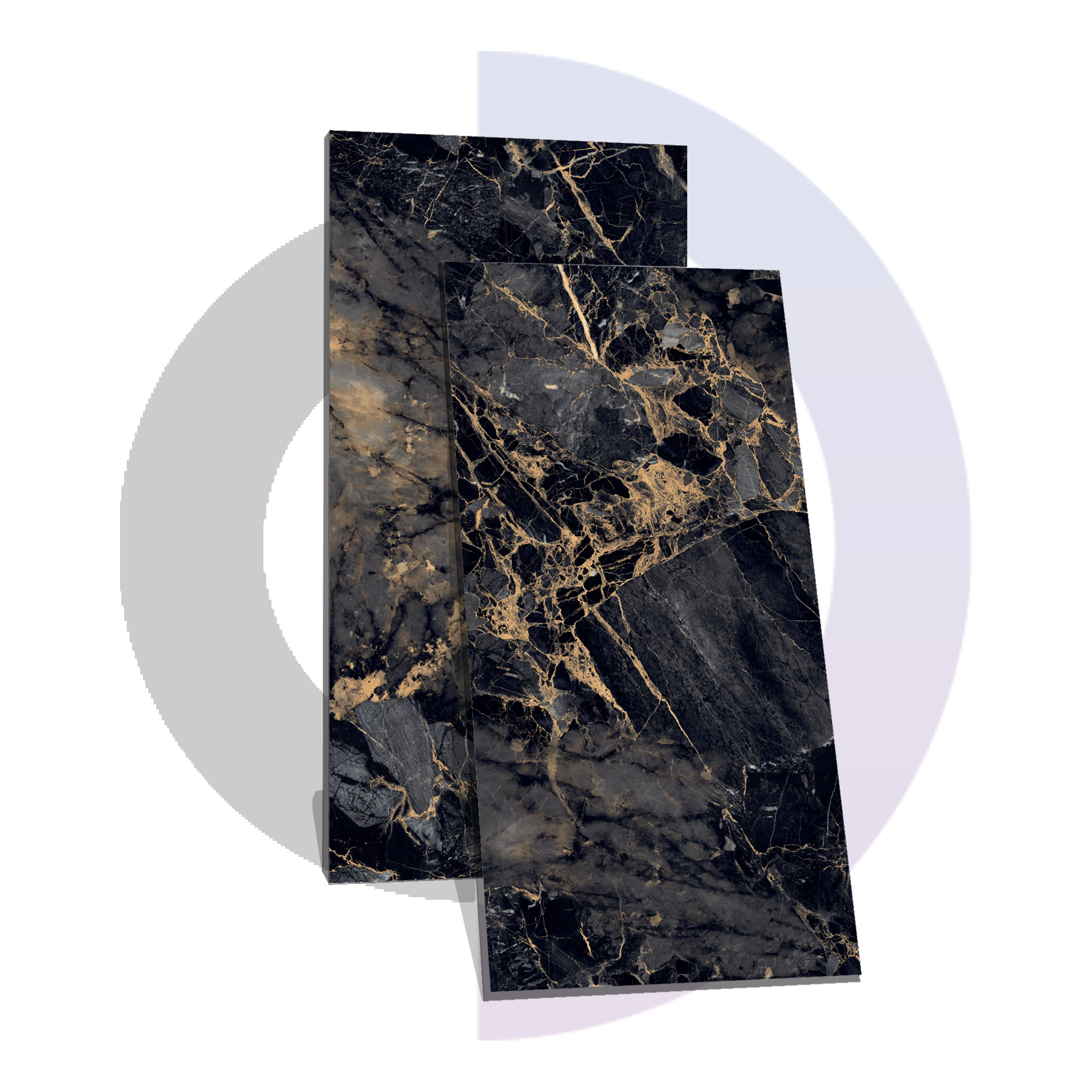 Французская черная глянцевая плитка 600x1200 мм/24x48 по лучшим ценам
