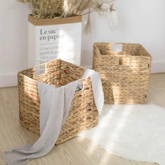 Best Selling Wooden Seagrass Woven Baskets Hand Waving Storage Box Storage Organizer Seagrass Baskets Planters Vietnam