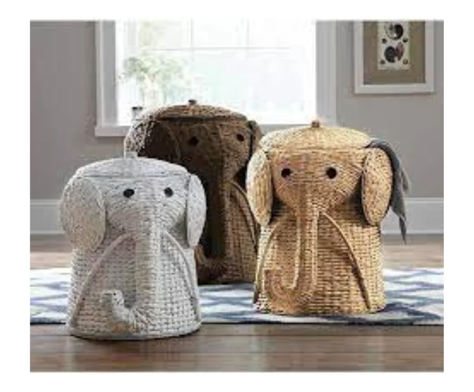 Elephant Shape Difficult Wicker Easter Basket Wicker Laundry Basket Rattan Storage Basket made by Vietnamese Handicraft
