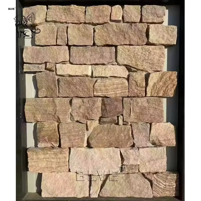 BLVE Modern Villa Exterior House Decoration Nature Stone Cladding Tiles Wall Slate Panels Marble Culture Stone