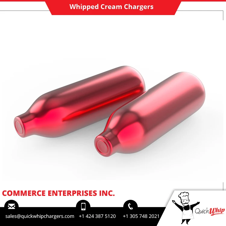 Excellent Quality Bulk Selling 9g Quickwhip Professional Whipped Cream Chargers Carbon Steel Metal Type Cylinder at Low Price