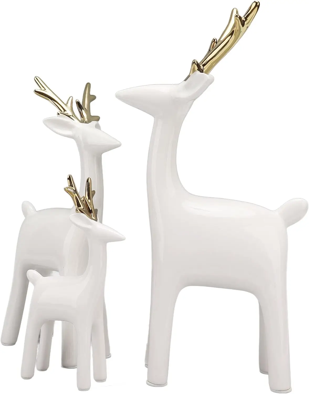 Set of 3 Standing Deer Figures Holiday Reindeer Figures Attractive Decorative Deer Sculpture for Home Decor Car Dashboard