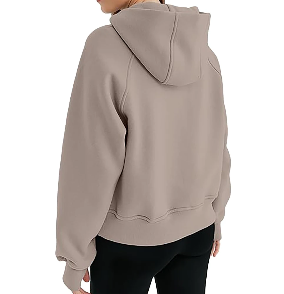 Latest High Quality Custom Logo Cotton Long Sleeve Pullover Women Crop Top Hoodie for Gym Clothing