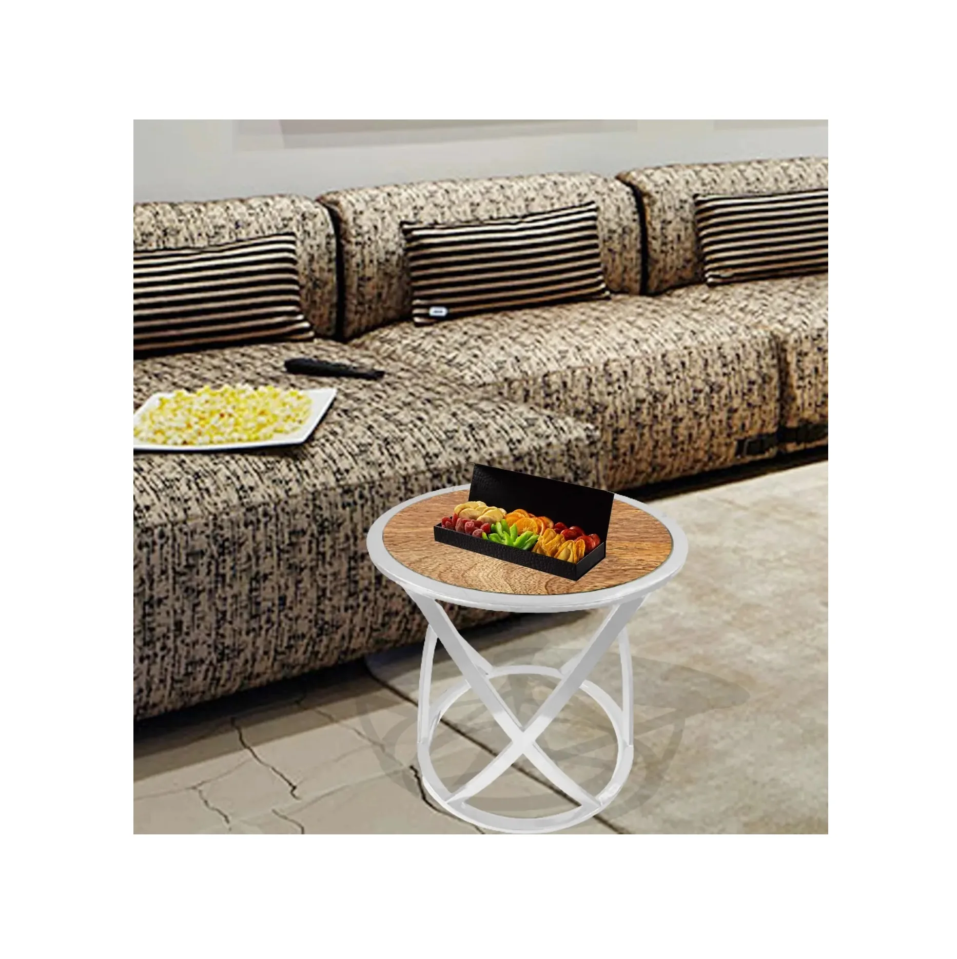 Durable Metal Coffee Table with Beautiful Wooden Top Perfect Blend and Function for Any Living Room or Office for Daily Use