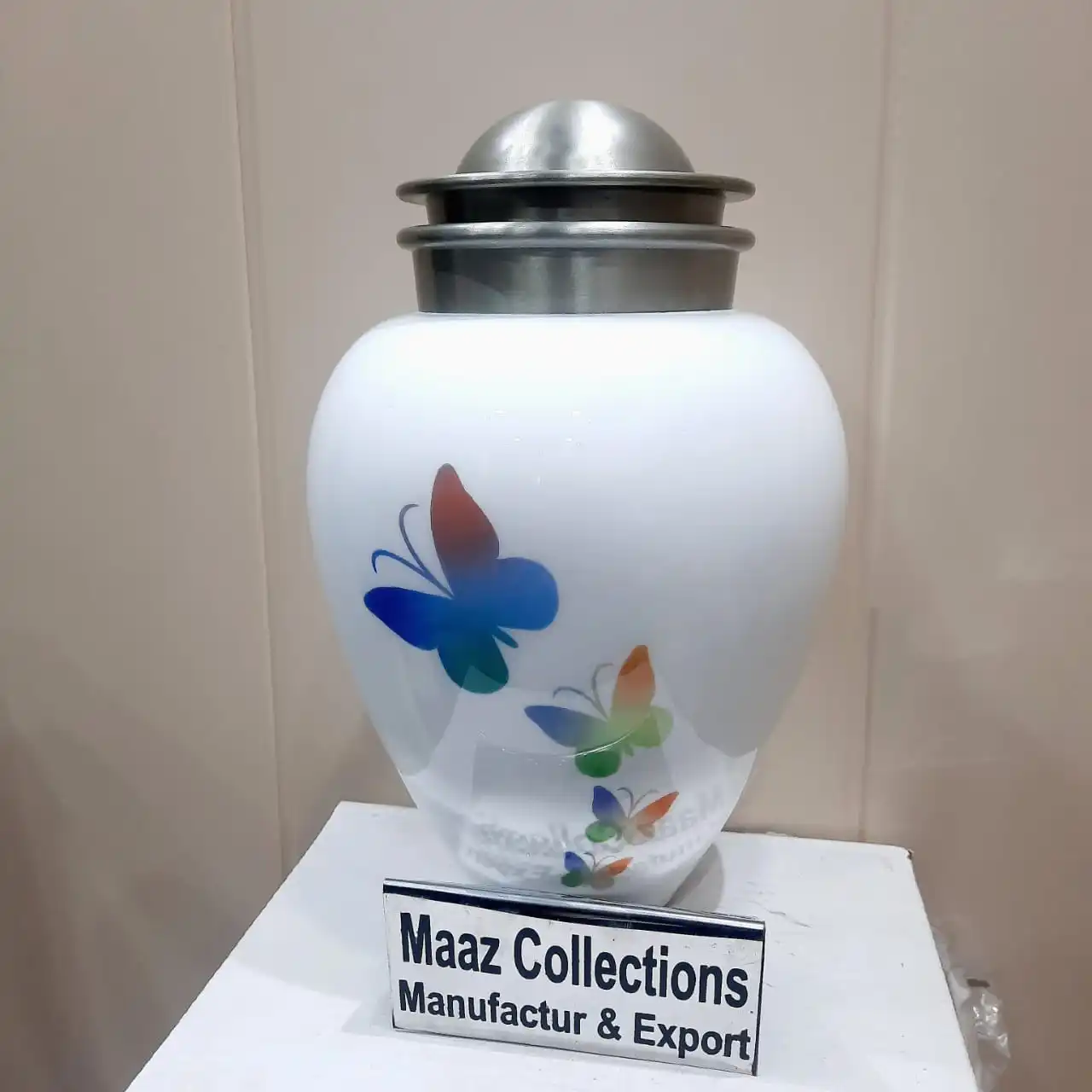 Металлическая урна для кремации ручной работы классический дизайн улучшенный с отделкой из полной эмали