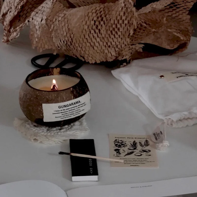 Кокосовая свеча воска традиционный завод во Вьетнаме прочный аромат свечи