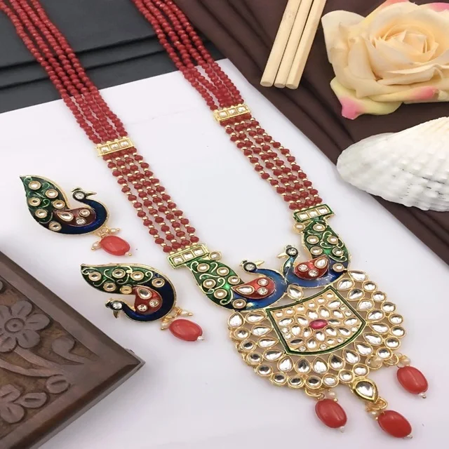 Amazing Indian Wedding Bridal Pachi Kundan heavy set with choker set and long earring in lowest price Wholesale Indian Necklace