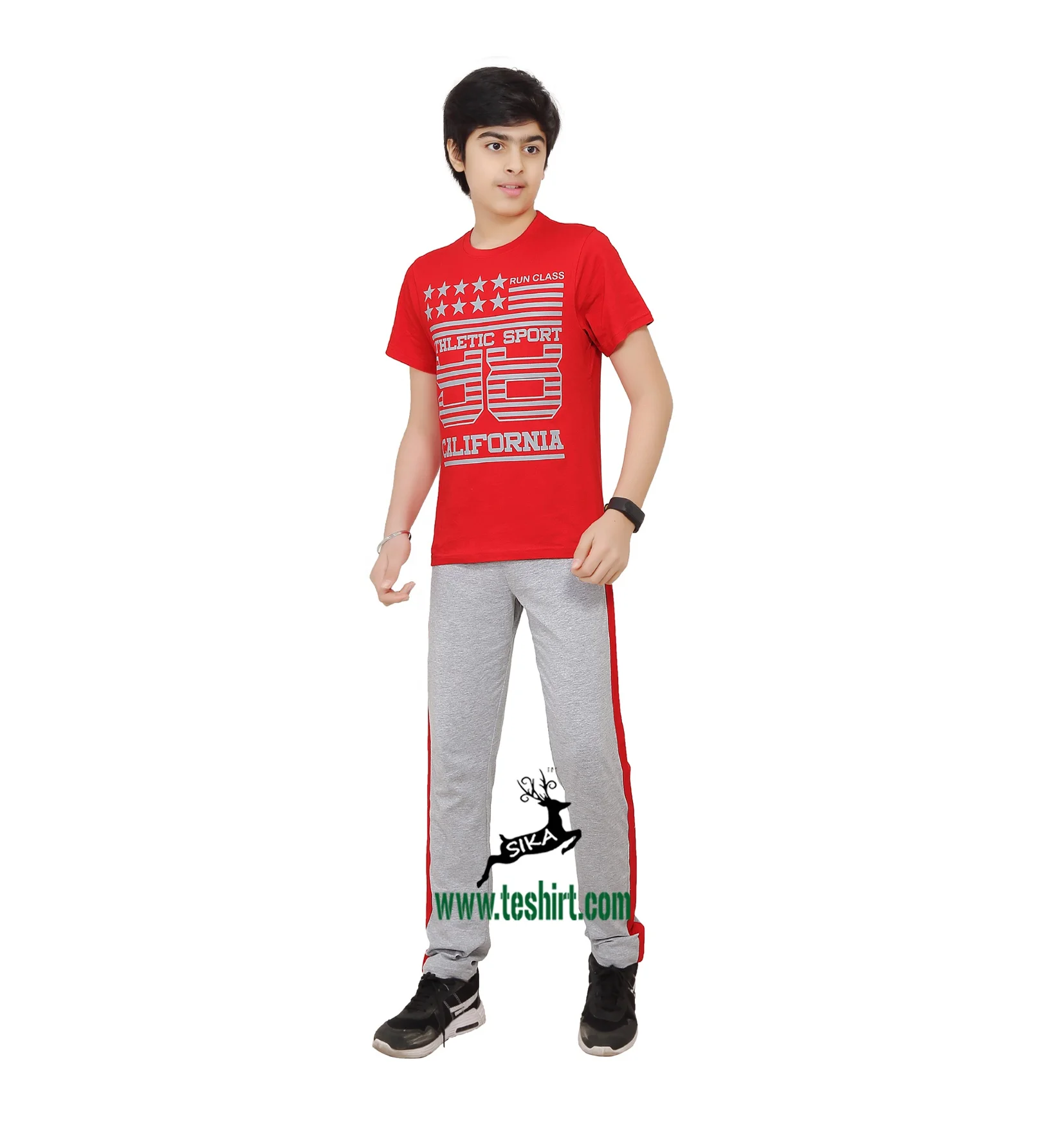 Kids Clothes New Custom Logo Hip-hop Polyester Fleece Hoodies Gym Tracksuit Sweatshirts and Pants online shopping India tirupur