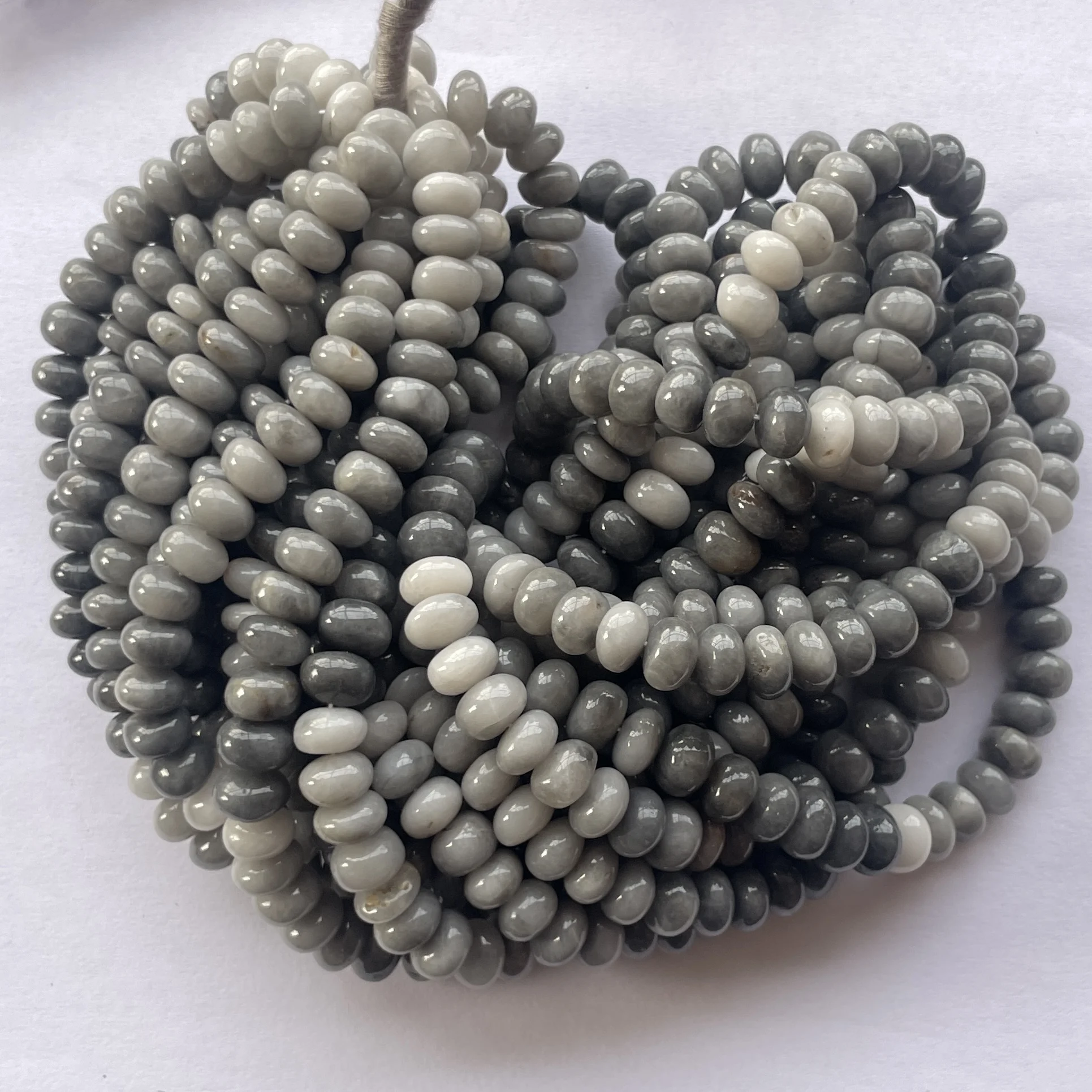 4mm 6mm 8mm 10mm Natural Gray Cats Eye Stone Smooth Rondelle Gemstone Beads Strands for Jewelry Making Semi Precious Online