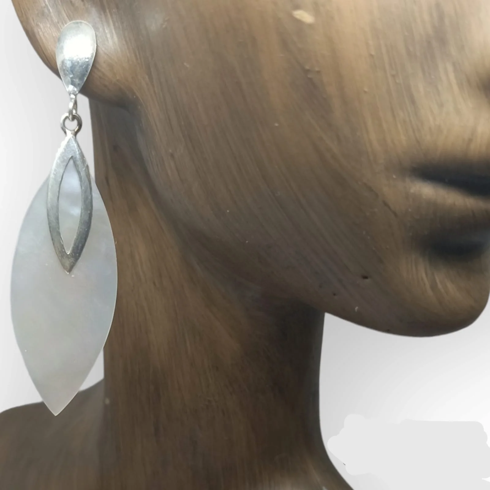 NY-ER155-Silver Stud Earring With MOP Fashion Luxury Famous Designer Brands Jewelry High Quality