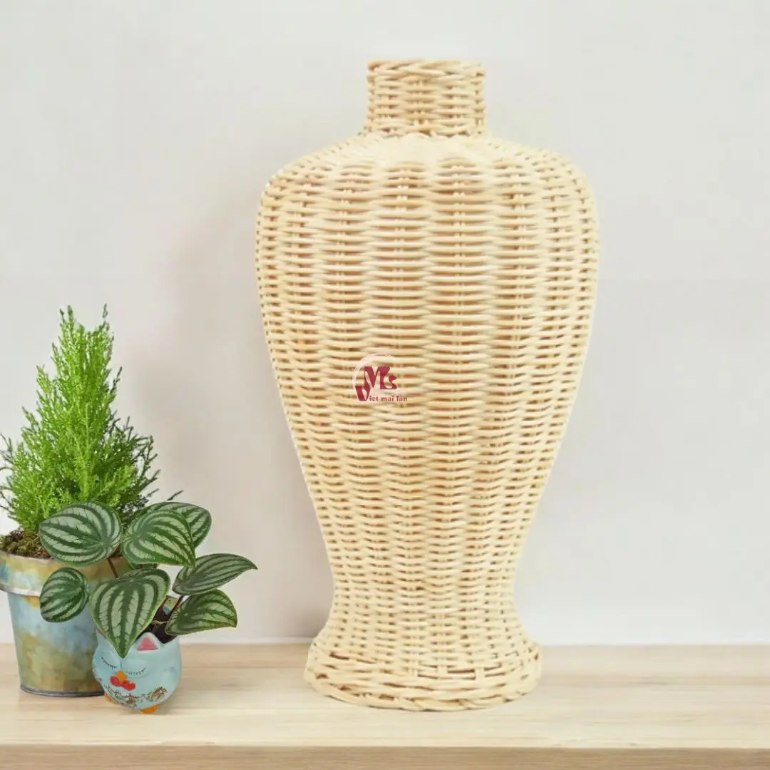 New design Rattan vases Flower vase Table decor Decorative Wicker Rattan Vase in living room Made in Vietnam
