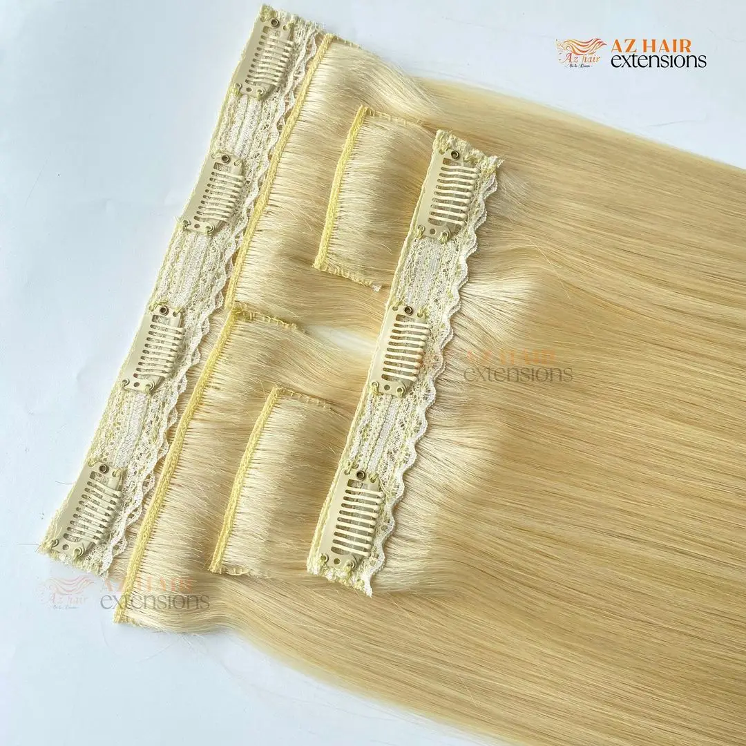 Hotsale Seamless Clip 7 PCS Set Full Head Straight Vietnamese Human Hair Extensions 100-150 Grams 14-30 Inches Weft Hair Raw
